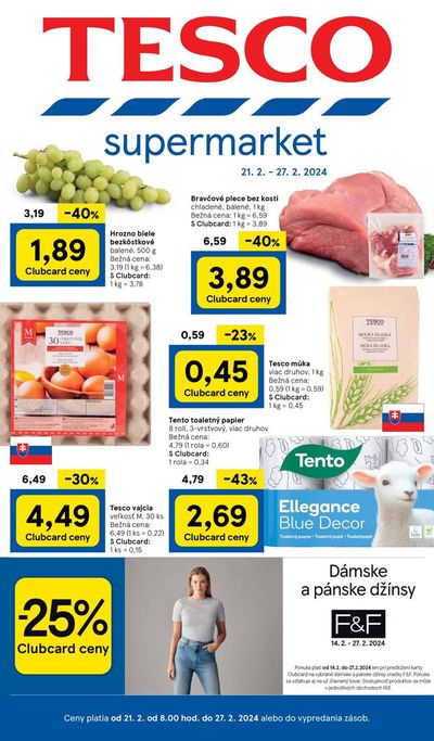 Ponuky Supermarkety | Supermarkety oferta do 27.01.2024 de Tesco | 21. 2. 2024 - 27. 2. 2024