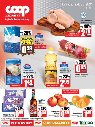 Ponuky Supermarkety v Stupava | Leták COOP Jednota platí od 22. 2. do 6. 3. 2024 de COOP Jednota | 22. 2. 2024 - 6. 3. 2024