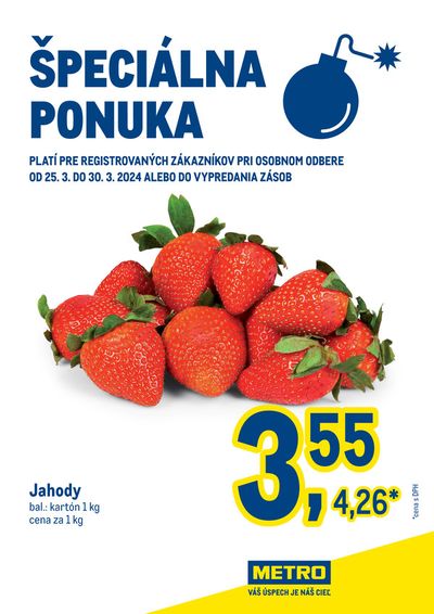 Ponuky Supermarkety v Rajecké Teplice | Špeciálna ponuka do 30.03  de METRO | 25. 3. 2024 - 30. 3. 2024