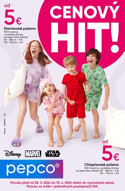 Katalóg Pepco | Detské pyžamá Disney | 28. 3. 2024 - 10. 4. 2024