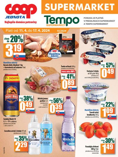 Ponuky Supermarkety v Medzev | Leták COOP Jednota de COOP Jednota | 11. 4. 2024 - 17. 4. 2024