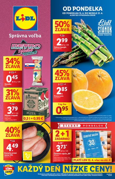 Ponuky Supermarkety v Tvrdošín | Správna voľba platný od 15. 04. 2024 de Lidl | 15. 4. 2024 - 21. 4. 2024