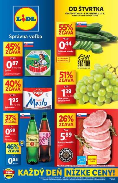 Ponuky Supermarkety v Brezová pod Bradlom | Platný od 18. 04. 2024 de Lidl | 18. 4. 2024 - 21. 4. 2024