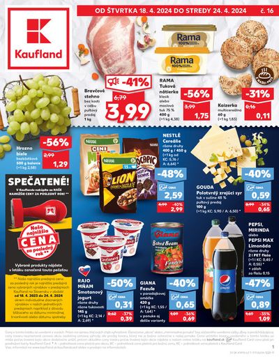 Ponuky Supermarkety v Trenčín | Leták Kaufland do 24.04  de Kaufland | 18. 4. 2024 - 24. 4. 2024