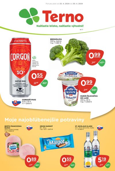 Ponuky Supermarkety v Leopoldov | Nasledujúca akciová ponuka de TERNO | 25. 4. 2024 - 30. 4. 2024