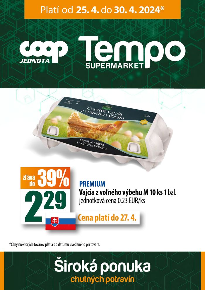 Katalóg COOP Jednota v Turčianske Teplice | Leták COOP Jednota supermarket  | 25. 4. 2024 - 30. 4. 2024