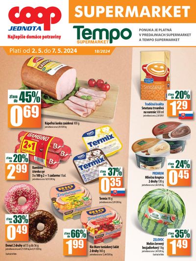 Katalóg COOP Jednota v Turčianske Teplice | Leták COOP Jednota supermarket  | 2. 5. 2024 - 7. 5. 2024