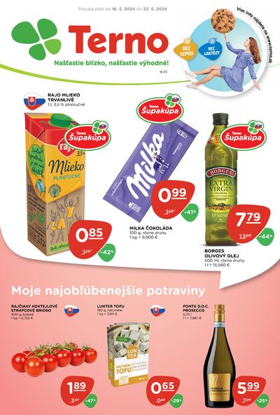 Ponuky Supermarkety v Trenčín | Nasledujúca akciová ponuka de TERNO | 16. 5. 2024 - 22. 5. 2024