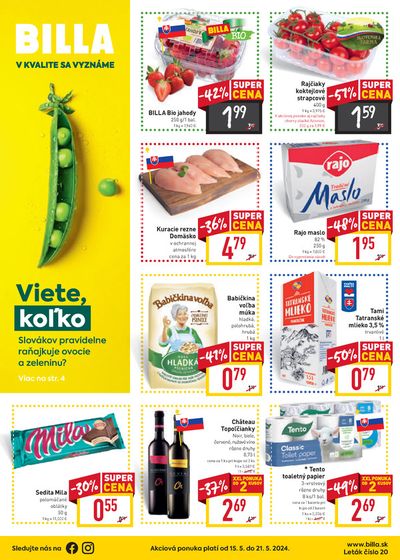 Ponuky Supermarkety v Košice | Akciová ponuka platí od 15. 5. do 21. 5. 2024 de Billa | 15. 5. 2024 - 21. 5. 2024