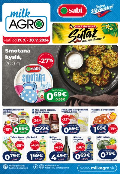 Ponuky Supermarkety v Prešov | Aktuálny leták de Milk Agro | 17. 7. 2024 - 30. 7. 2024