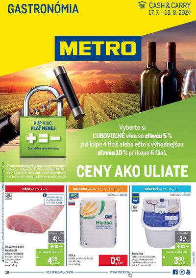 Katalóg METRO v Rajecké Teplice | Gastronómia | 22. 7. 2024 - 13. 8. 2024