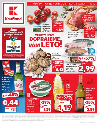 Ponuky Supermarkety v Stupava | Exkluzívne výhodné ponuky de Kaufland | 25. 7. 2024 - 31. 7. 2024