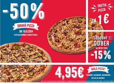Ponuky Reštaurácia v Bratislava | - 50% de Domino's Pizza | 26. 7. 2024 - 25. 8. 2024