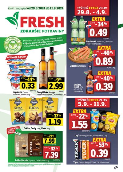 Ponuky Supermarkety v Tisovec | Východné Slovensko de Fresh | 29. 8. 2024 - 11. 9. 2024