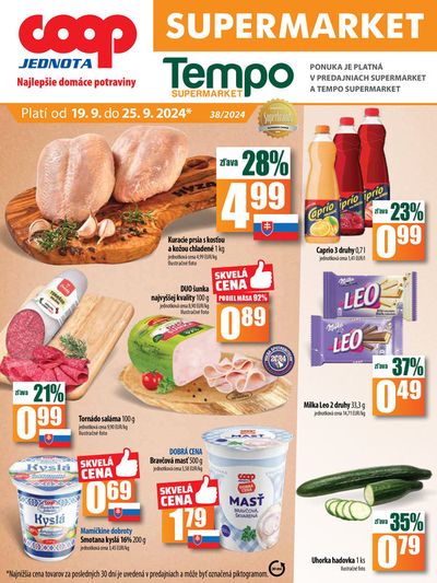 Katalóg COOP Jednota v Senica | Skvelé zľavy na vybrané produkty | 19. 9. 2024 - 25. 9. 2024