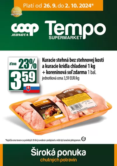 Ponuky Supermarkety v Veľký Krtíš | Aktuálne výhodné ponuky a akcie de COOP Jednota | 26. 9. 2024 - 2. 10. 2024