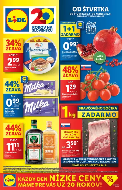 Ponuky Supermarkety v Veľký Krtíš | Platný od štvrtka 26. 09. 2024 de Lidl | 26. 9. 2024 - 29. 9. 2024