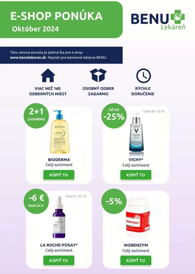 Ponuky Drogéria a Kozmetika v Levoča | Benu Lekáreň Leták de Benu Lekáreň | 4. 10. 2024 - 18. 10. 2024