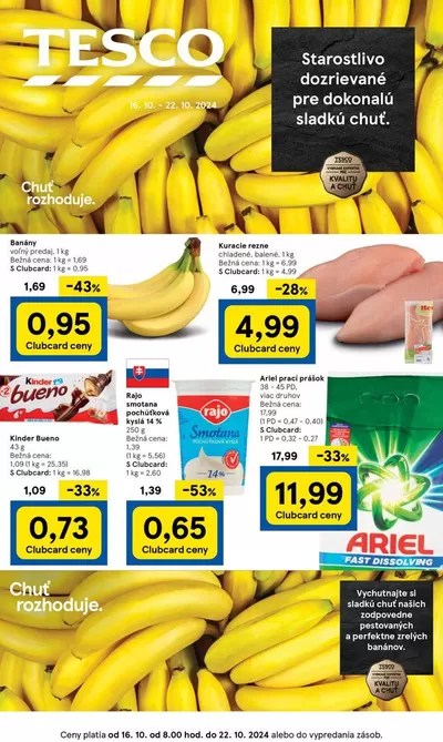 Ponuky Supermarkety v Rajec | Veľký výber ponúk de Tesco | 16. 10. 2024 - 22. 10. 2024