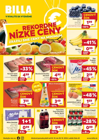 Ponuky Supermarkety v Prešov | Leták Billa de Billa | 23. 10. 2024 - 29. 10. 2024