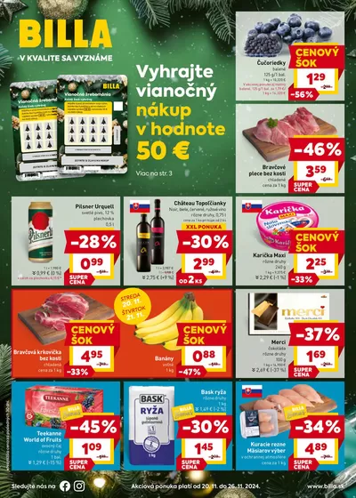 Ponuky Supermarkety | Leták Billa de Billa | 20. 11. 2024 - 26. 11. 2024