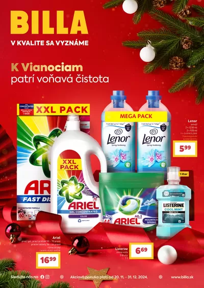 Ponuky Supermarkety | Objavte atraktívne ponuky de Billa | 20. 11. 2024 - 31. 12. 2024