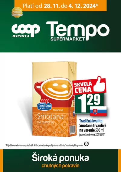 Katalóg COOP Jednota v Sečovce | Skvelé zľavy na vybrané produkty | 28. 11. 2024 - 4. 12. 2024