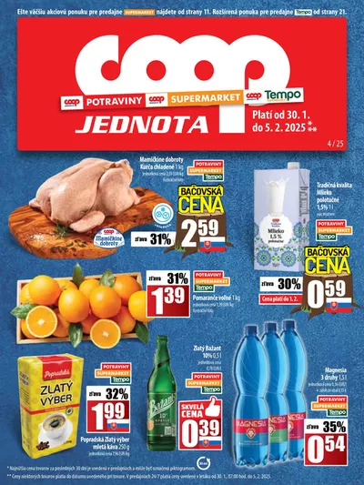 Katalóg COOP Jednota v Vrútky | Leták COOP Jednota | 30. 1. 2025 - 5. 2. 2025