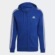 Mikina s kapucňou Essentials French Terry 3-Stripes Full-Zip v akcii za 39€ v Adidas