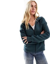 Nike Tech Fleece full zip hoodie in dark green v akcii za 70€ v asos