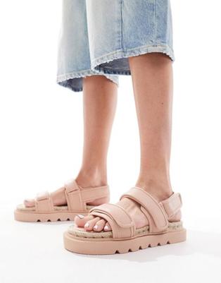 ASOS DESIGN Foreshadow sporty grandad espadrille sandals in pink v akcii za 28€ v asos