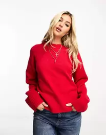 & Other Stories crew neck jumper in red v akcii za 68,99€ v asos