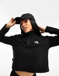 The North Face Glacier 100 cropped 1/4 zip fleece in black v akcii za 69,99€ v asos