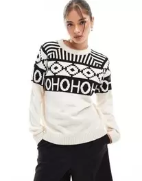 Brave Soul christmas jumper with jacquard detail in cream v akcii za 16,5€ v asos