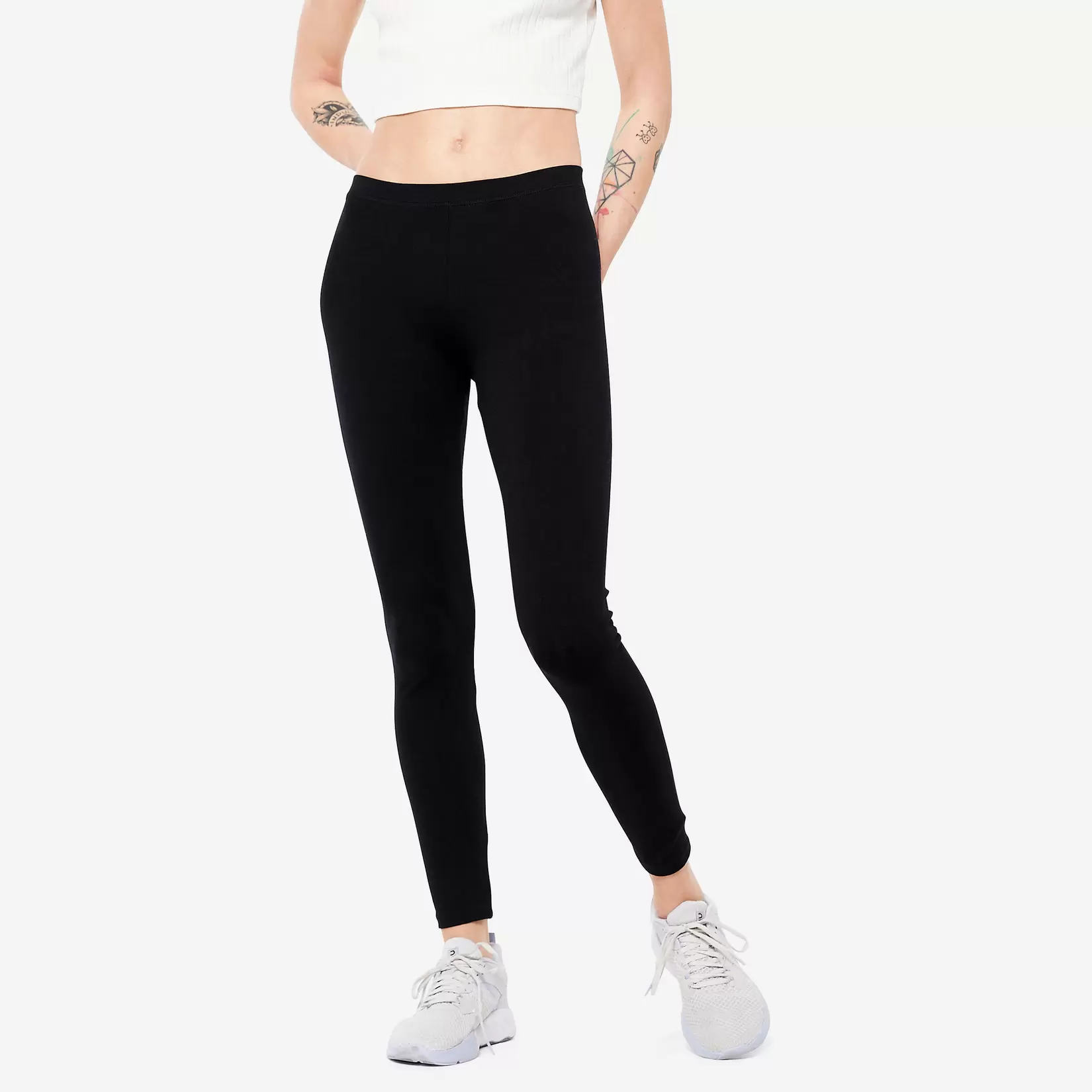 Dámske legíny 100 slim na cvičenie čierne v akcii za 5,95€ v Decathlon