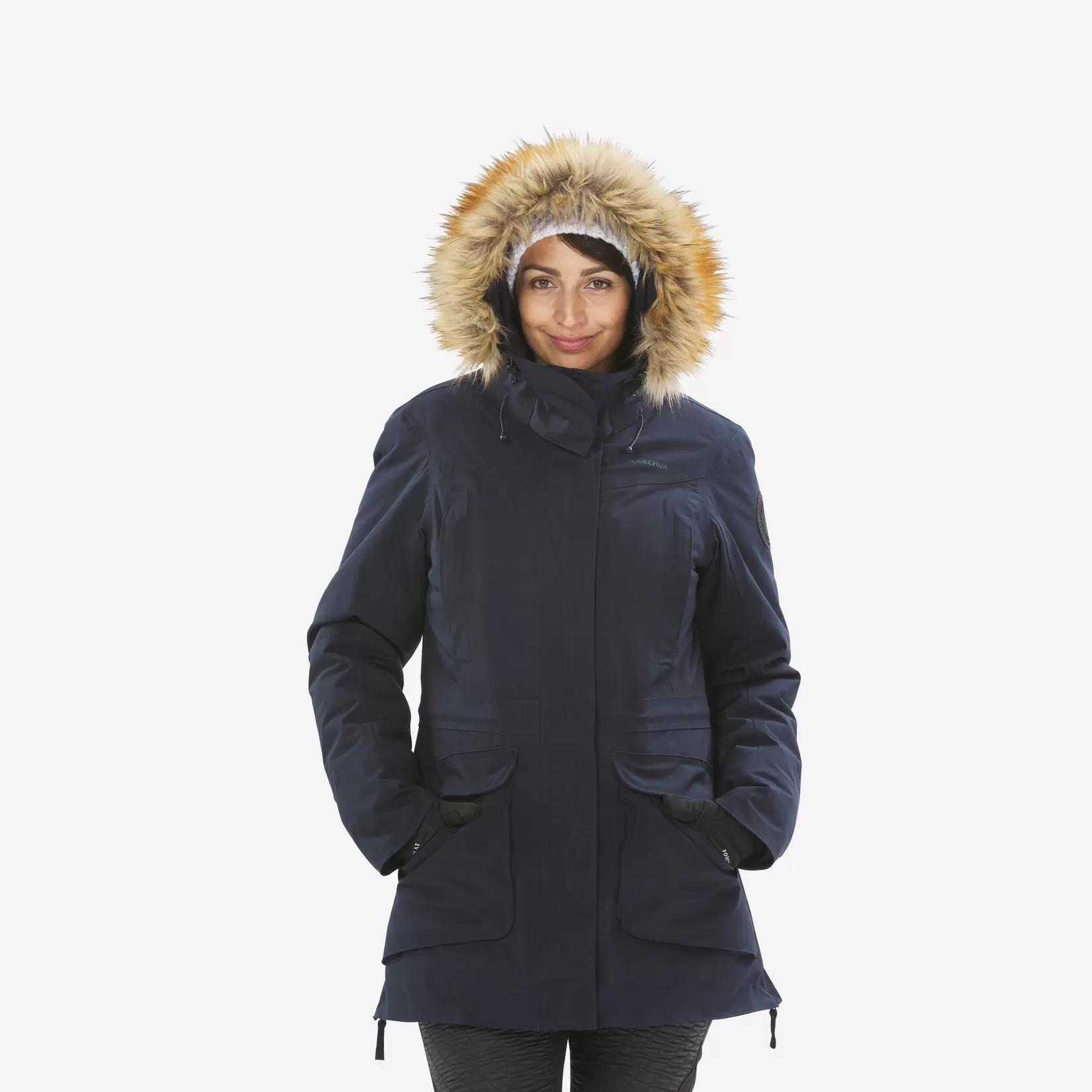 Dámska nepremokavá zimná bunda - parka SH900 na turistiku do -20 °C v akcii za 85€ v Decathlon