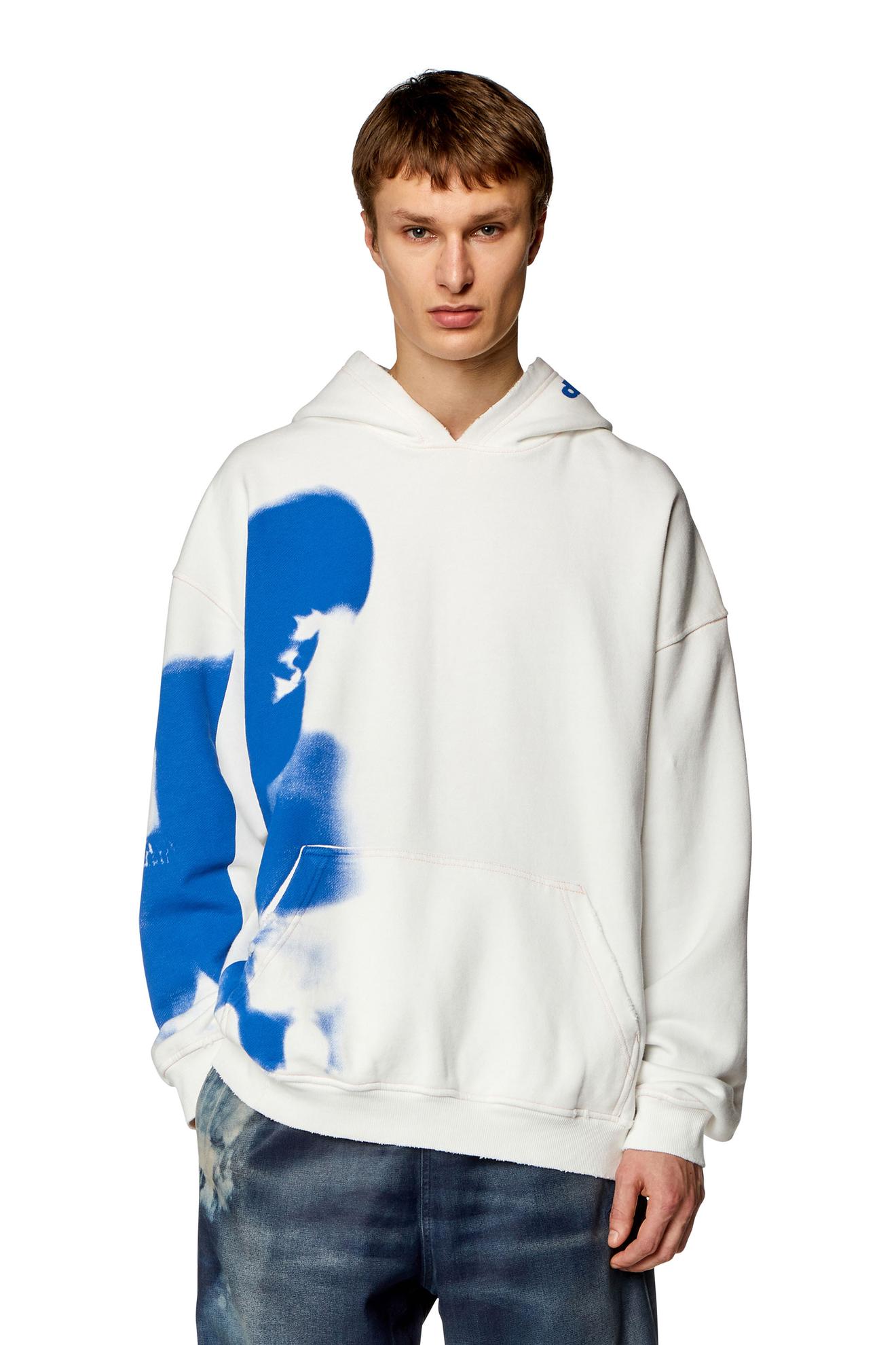 Distressed hoodie with smudgy print v akcii za 205€ v Diesel