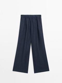 Nohavice širokého strihu s elastickým pásom v akcii za 89,95€ v Massimo Dutti