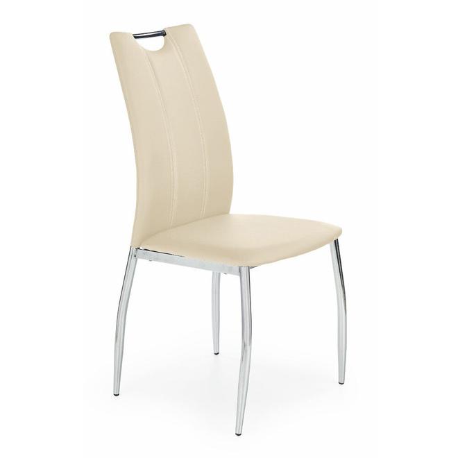 K187 - Jedálenská stolička (ekokoža béžová/chróm) - ROZBALENÉ v akcii za 59,99€ v Okay