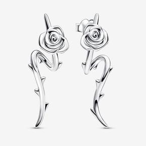 Puzetové náušnice s vinúcou sa rozkvitnutou ružou v akcii za 69€ v Pandora