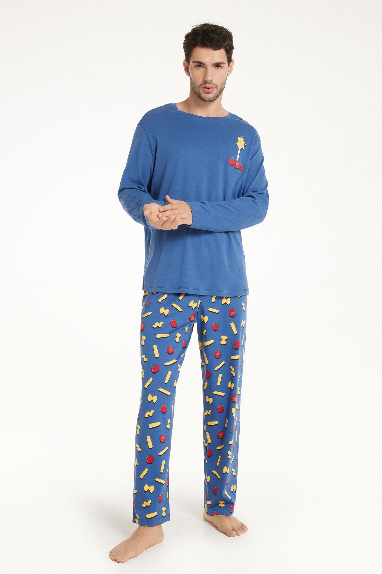 Dlhé Bavlnené Pyžamo s Potlačou Cestovín v akcii za 25,99€ v Tezenis