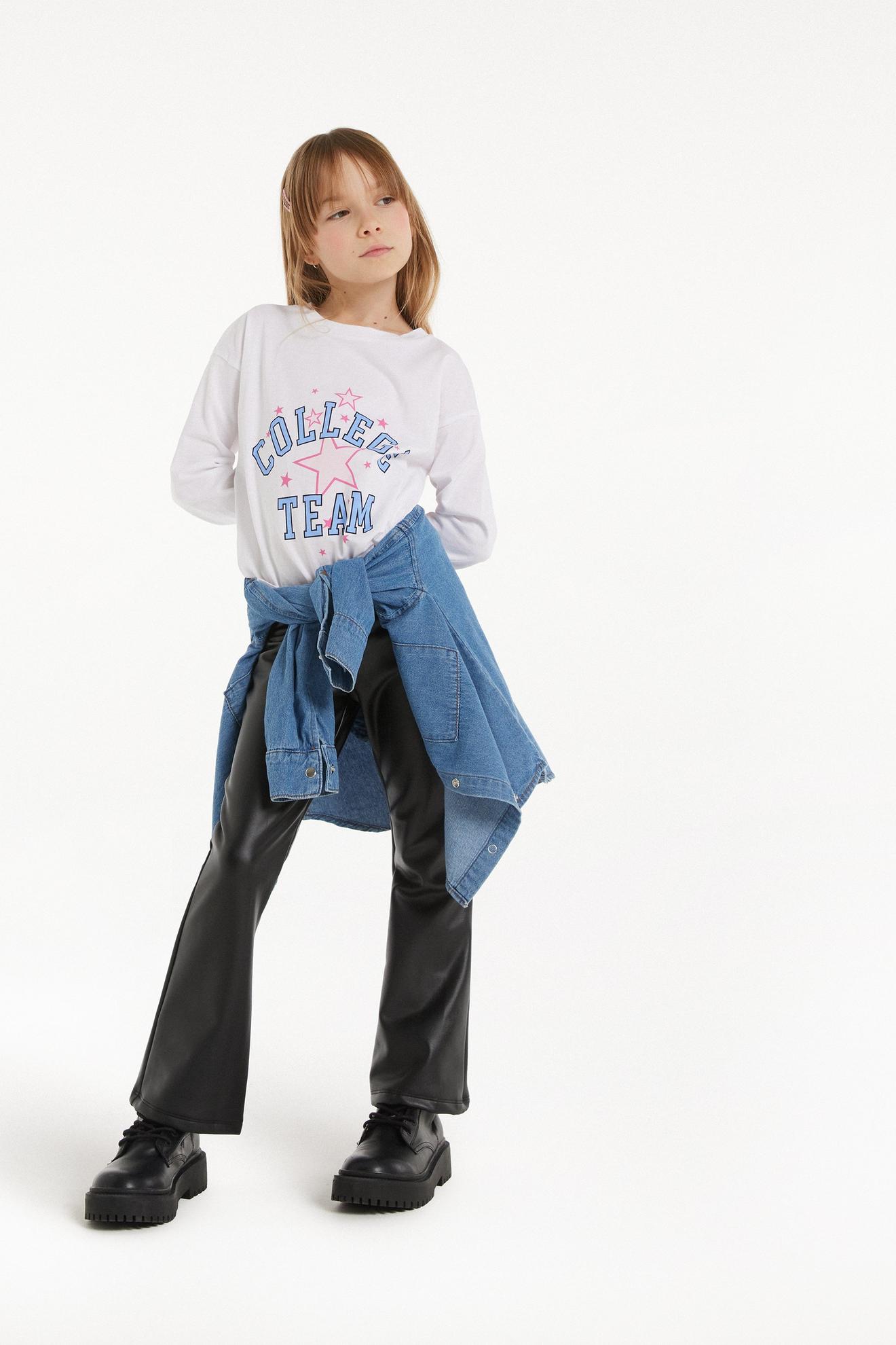 Dievčenské Tričko s Dlhým Rukávom z Bavlny s Potlačou v akcii za 7,99€ v Tezenis