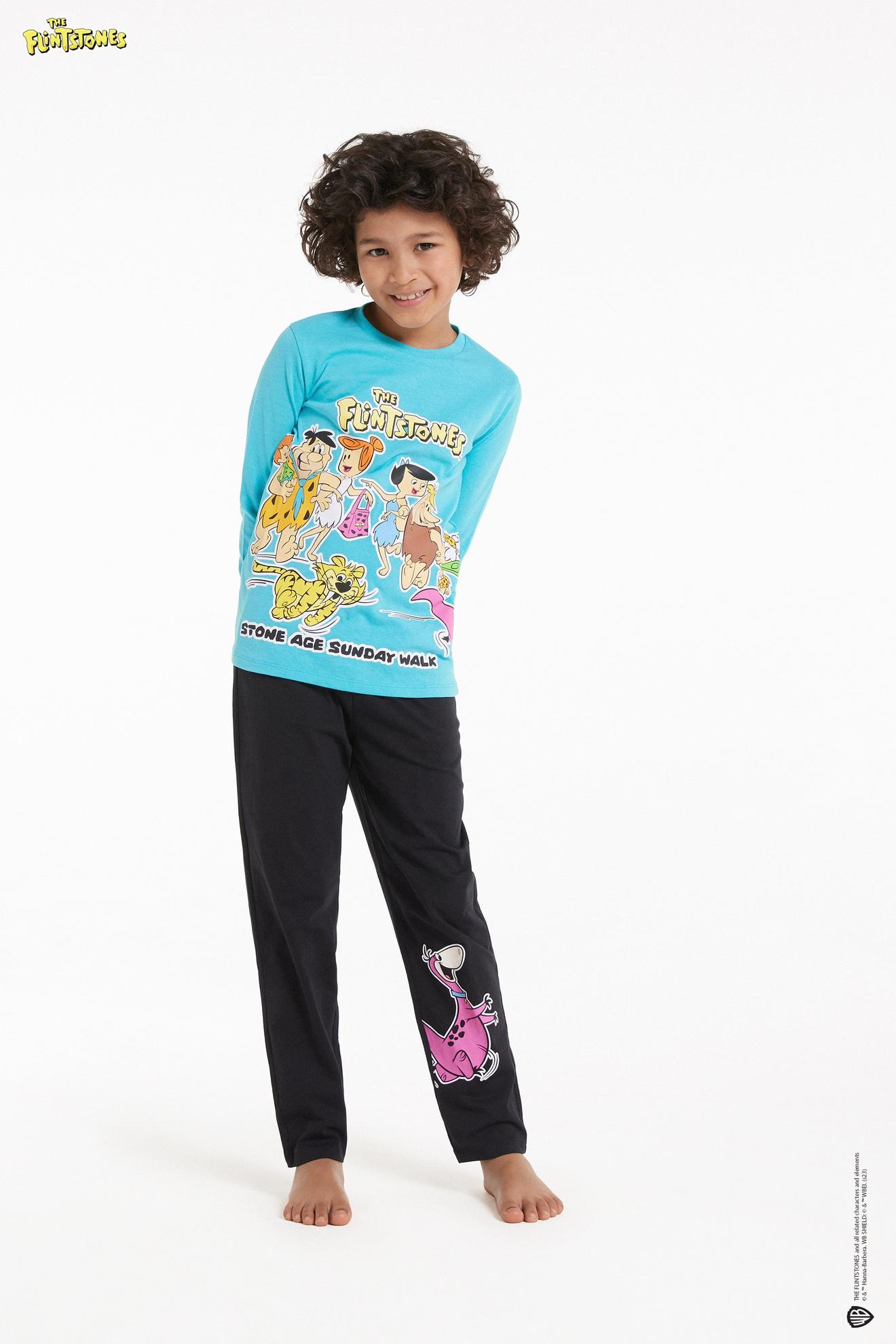 Detské Dlhé Bavlnené Pyžamo s Potlačou Flintstones v akcii za 19,99€ v Tezenis