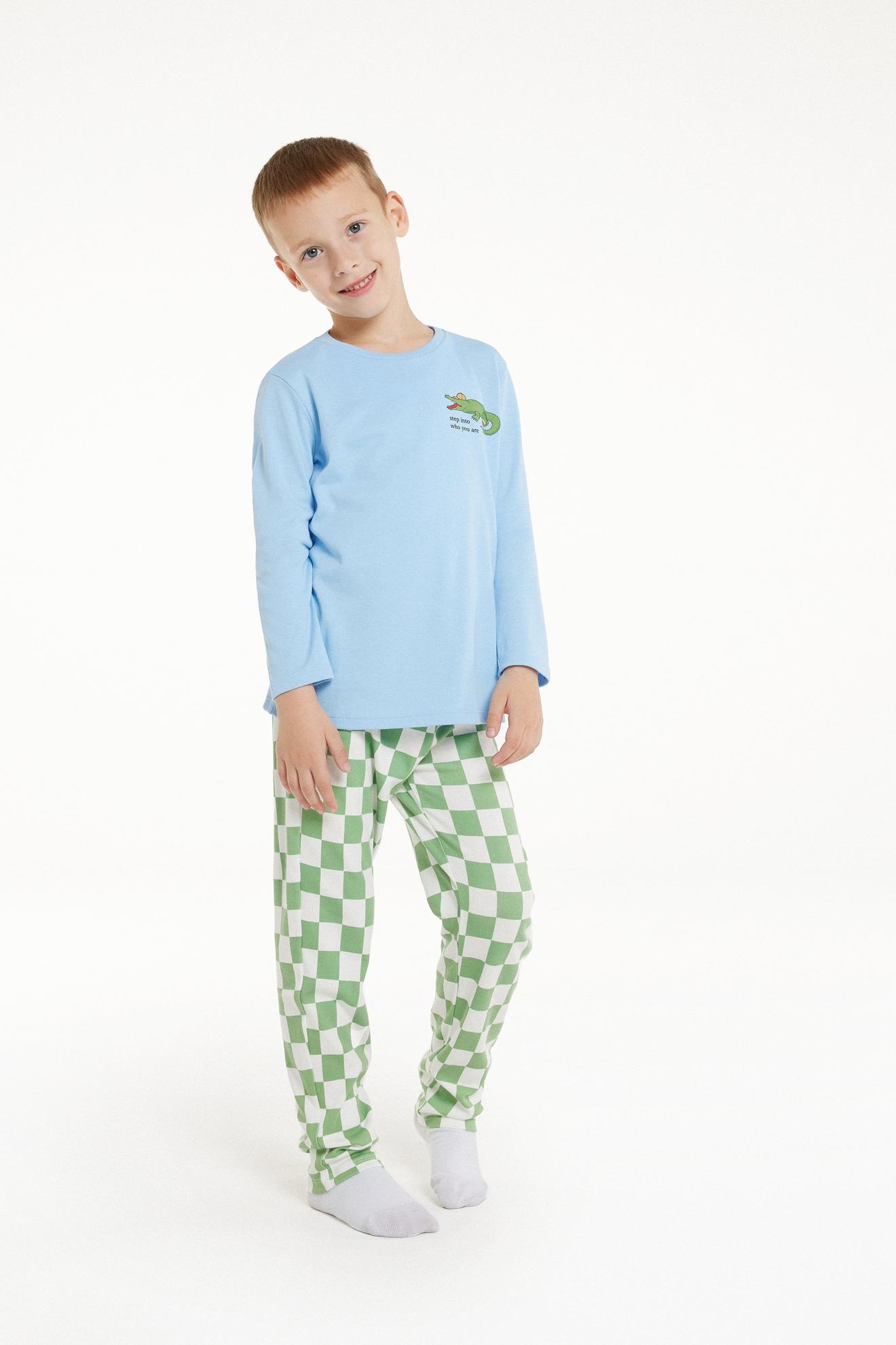 Dlhé Bavlnené Chlapčenské Pyžamo s Potlačou Krokodíla v akcii za 16,99€ v Tezenis